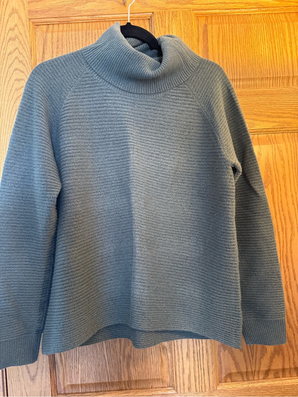 Kuhl Women's Cowl Neck Sweater in Slate Blue Green